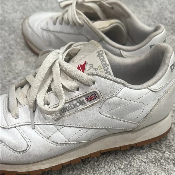 Reebok Classic White Leather Sneakers size 7.5 good used condition. 80s - Picture 12 of 14